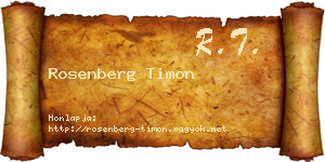 Rosenberg Timon névjegykártya